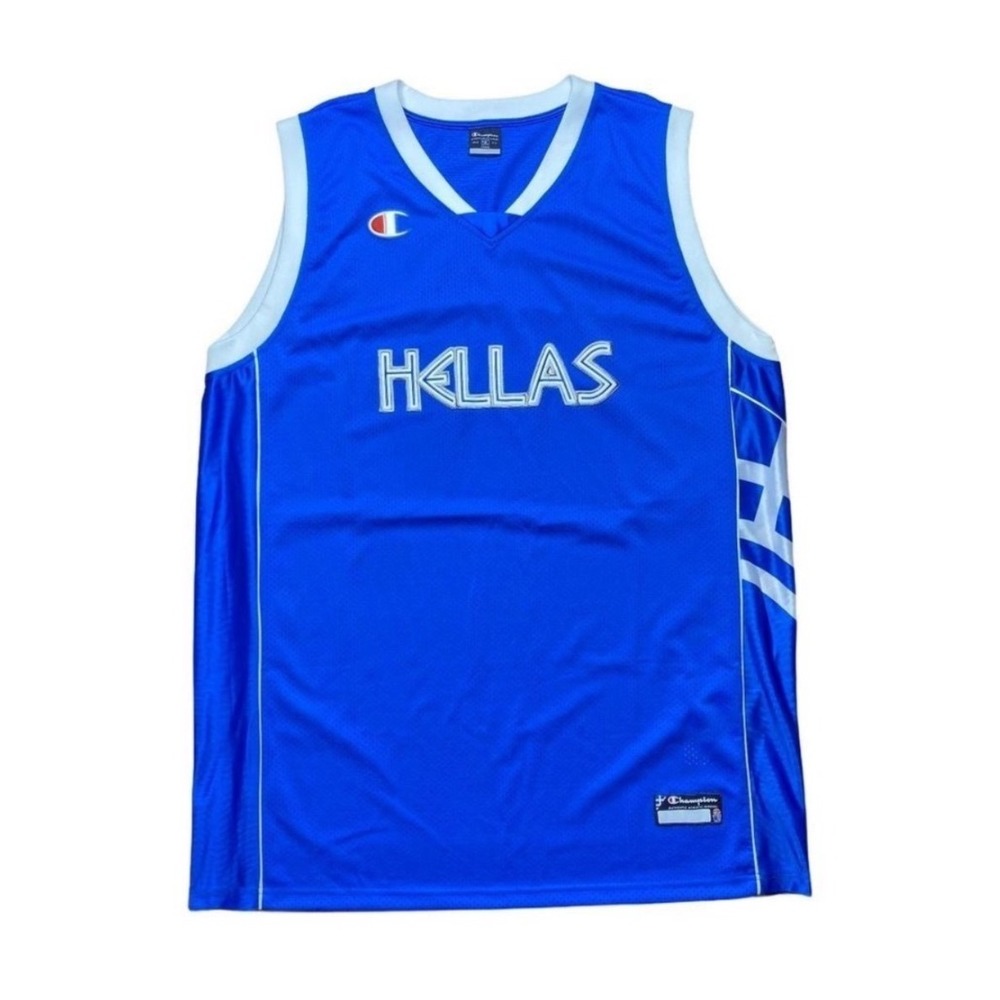 Vintage 2000s Hellas Greece Champion‎ basketball jersey 5XL